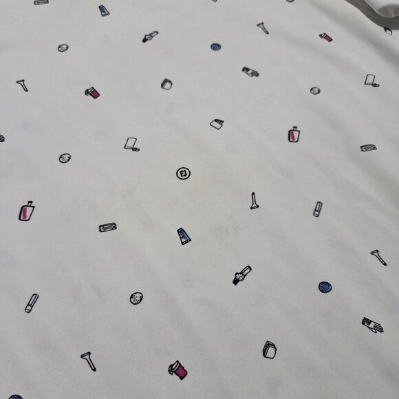 FootJoy Doodle Travel Print Lisle performance Polo Shirt L Large - Picture 4 of 9